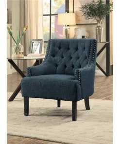Home Elegance 1194IN 34.75 x 30.25 x 28 in. Charisma Accent Chair - Indigo