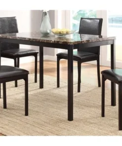 Home Elegance 2601-36 36 x 40 x 40 in. Tempe Counter Height Table with Faux Marble Top - Black