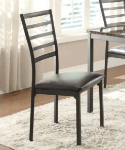 Home Elegance 5038S 38 x 21 x 18 in. 4 Piece Flannery Side Chair - Black