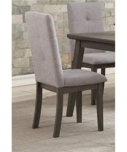 Home Elegance 5163S 38 x 22 x 18 in. University Side Chair - Gray - Set of 2