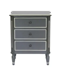 Heather Ann Creations W191036-1329 Tracy 3-Drawer Accent Cabinet - Gray