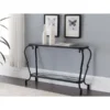 Inroom Furniture Designs C1312 Metal & Tempered Glass Console Table - Black with Brushed Copper