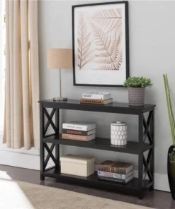 Inroom Furniture Designs C1406 Console Table - Black; 30 x 42 x 12 in.