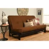 Kodiak KFAPRMSCHOCLF4MD2 Aspen Reclaim Mocha Futon Frame with Suede Chocolate Mattress - Full Size