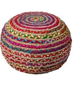 LR Home POUFS99705MLT2014 Boho Beauty Braided Pouf Ottoman
