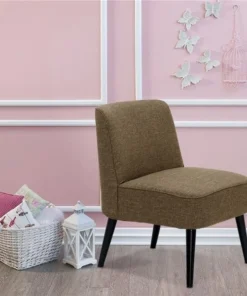 Furinno SF201N17BR Retro Vintage Fabric Accent Chair; Brown