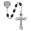 McVan 139D-BKF 6 x 8 mm Wood 4-Way Cross Rosary Set - Black