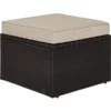 Crosley KO70091BR-SA Palm Harbor Outdoor Wicker Ottoman with Sand Cushion - Brown