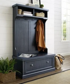 Crosley CF6006-NV Seaside Hall Tree - Distressed Navy