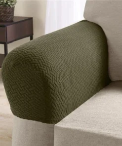 Madison Home MASON-AC-SA Mason Elastic Armrest Protectors; Sand - Pack of 2