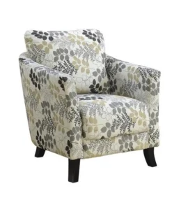 Monarch Sepcialties I 8183 Accent Chair with Earth Tone Floral Fabric; Beige