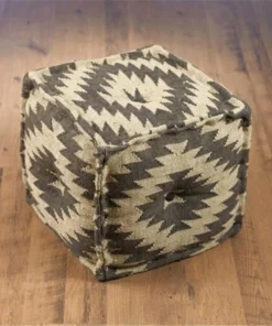 AA Importing 48848 Black & White Chevron Pattern Pouf