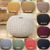 Aanny Designs JJS01170 Lychee Cotton Knit Pouf Ottoman; Dark Grey