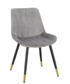 Myco Furniture EN9000-GY 21 x 23 x 33 in. Enzo Velvet Accent Chair; Gray - Set of 2