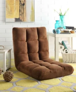 Posh Living Microplush Modern Armless Quilted Recliner Chair with foam filling and steel tube frame - Brown