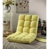 Posh Living Microplush Modern Armless Quilted Recliner Chair with foam filling and steel tube frame - Yellow
