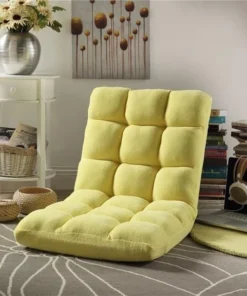 Posh Living Microplush Modern Armless Quilted Recliner Chair with foam filling and steel tube frame - Yellow