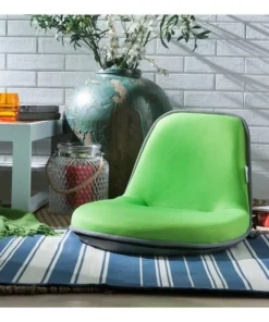 Posh Living Quickchair Indoor & Outdoor Portable Multiuse Foldable Mesh Floor Chair - Lime with Grey