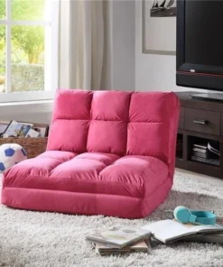 Posh Living FC40-09FC-UE Loungie Microsuede Foam Filling Steel Tube Frame Modern Flip Chair; Fuchsia - 8.66 x 29.13 x 46.06 in.