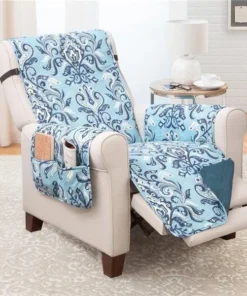 212 Main 703513 Recliner Furniture Protector; Jory & Blue Print