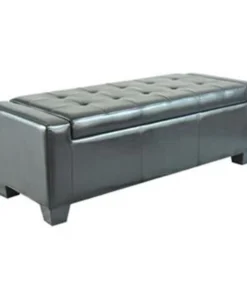 Onlinegymshop CB15601 Storage Ottoman Shoe Bench Faux Leather - Black