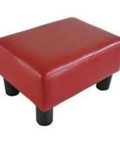 Onlinegymshop CB15602 Ottoman Footrest Stool Faux Leather - Red