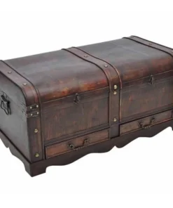 Onlinegymshop.Com Online Gym Shop CB18972 Vintage Wooden Treasure Chest Coffee Table; Brown - Large