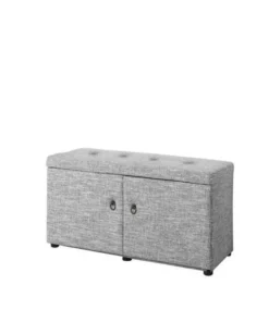 Ore Furniture HB4692 18 in. Dove Grey Shoe Storage Ottoman