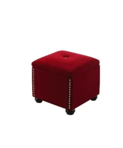 Ore Furniture HB4710 16.5 Red Suede Storage Seating Plus 1 Seating