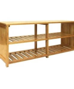 Oceanstar BSB1774 Bamboo Entryway Storage Bench; Natural - 10 Pair - 42 x 13 x 18.75 in.