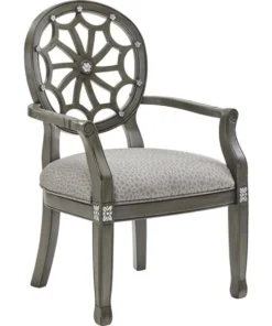 Powell D1225S19 Spider Web Back Accent Chair; Grey