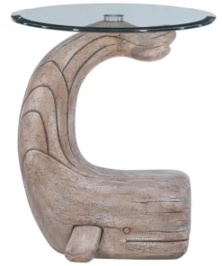 Powell D1294A19 Moby Whale Side Accent Table; Driftwood
