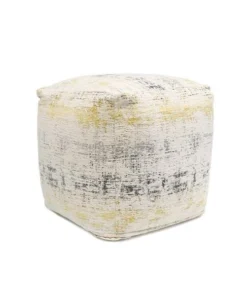 Pasargad Home PPF-283-1 Grand Canyon Distressed Cotton Pouf - 17.75 x 17.75 x 17.75 in.