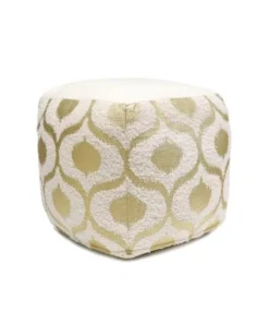 Pasargad Home PPF-167-1 Grand Canyon Cotton Pouf - Gold Foiled - 17.75 x 17.75 x 17.75 in.