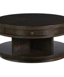 Progressive Furniture T512-01 Living Room Round Cocktail Table; Sepia