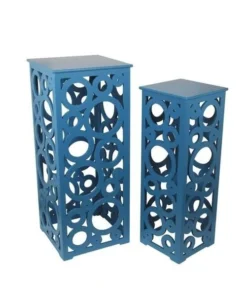 Privilege 18813 2 Piece Cut Out Tall Tables - Blue
