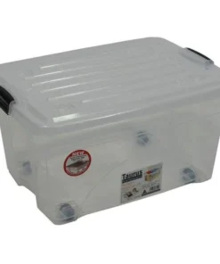 Redmon 7306CLR 6.75 gal Rolling Bin Storage Organizer; Clear