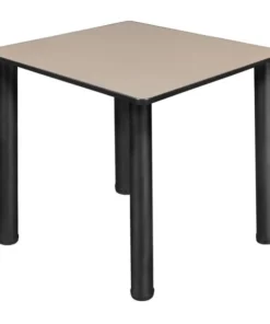 Regency TB303018BEBPBK 30 in. Kee Square Slim Table; Beige & Black
