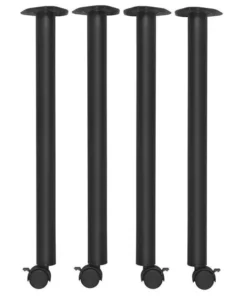 Regency MTBC28BK Kee Post Table Leg with Casters; Black - Set of 4