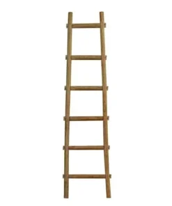 Screen Gems SGT087 Brown 6 ft. 6 Step Blank Rock Decorative Wooden Ladder