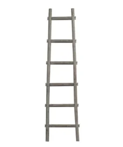 Screen Gems SGT087 Grey 6 ft. 6 Step Blank Rock Decorative Wooden Ladder