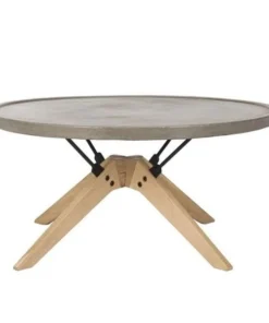 Safavieh VNN1026A 14.57 in. Bryson Indoor & Outdoor Modern Concrete Round Coffee Table; Dark Grey