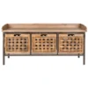 Safavieh AMH6530E Isaac Storage Bench; Antique Pewter & Oak