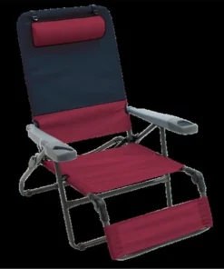 Rio GR569-430-1 4 Position Ottoman Lounger; Charcoal & Oxblood