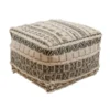 Saro Lifestyle SARO PU197.N 20 x 20 x 14 in. Cotton Floor Pouf with Natural Printed & Tufted Design