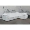 Sunset Trading SU-1458-81-3C-1A Cloud Puff Slipcovered Modular Sectional Sofa - Performance White 4 Piece