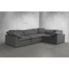 Sunset Trading SU-1458-94-3C-1A Cloud Puff Slipcovered Modular Sectional Sofa - Performance Gray 4 Piece