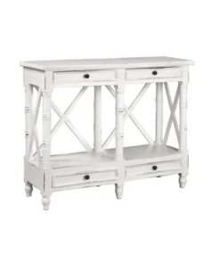 Sunset Trading CC-TAB1023LD-WW Cottage X Best Console Table with Four Drawers & Shelf Distressed White