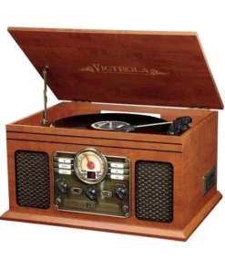 Innovative Technology INN-VTA-200B-MAH 6-In-1 Victrola Entertainment Center