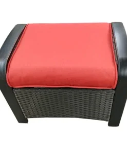 Jiaxing Hero Import & Export 246320 Siesta Key Ottoman with Red Cushions